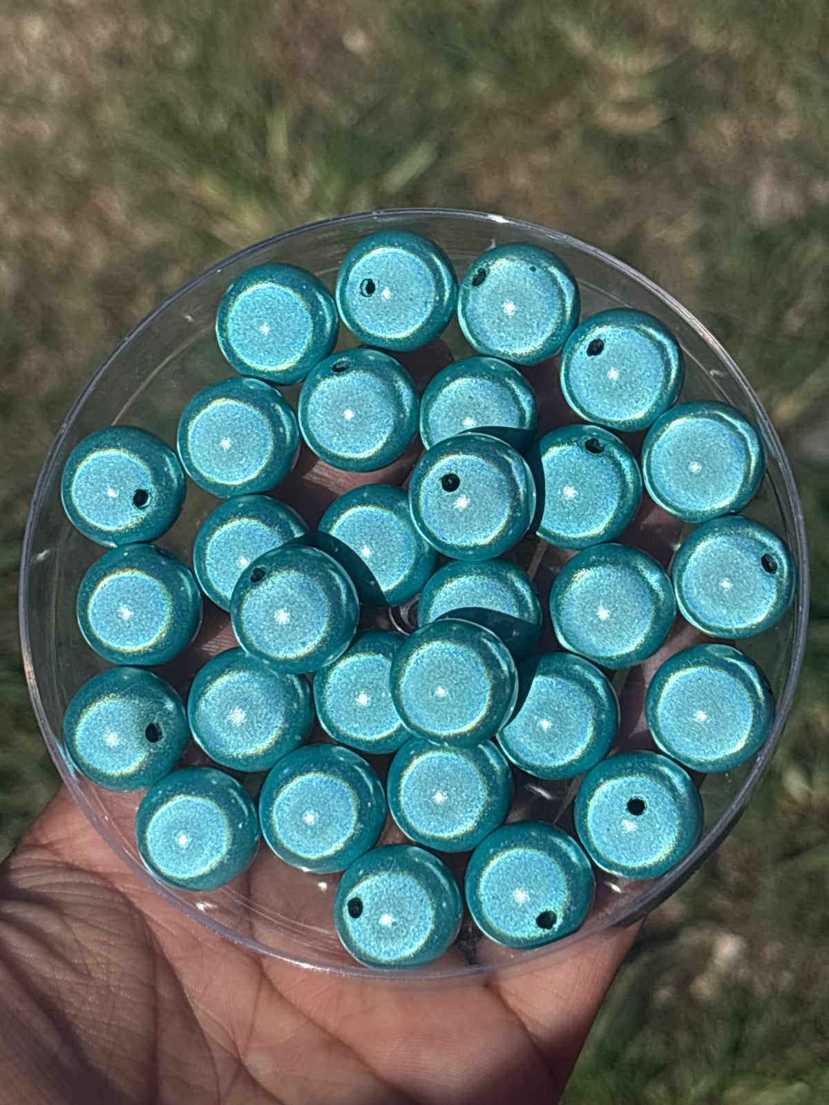Teal Glossy shiny 16 mm #28