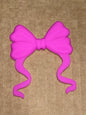 Pink silicone flat bow