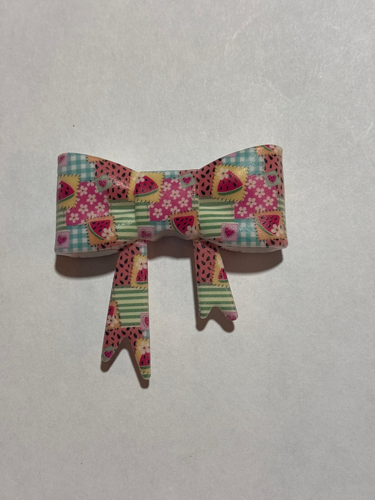 Colorful watermelon staw topper bow #11