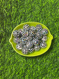 Black and white checkered acrylic 16 MM bead ￼#43