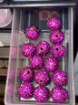 Fuchsia  fancy 16mm clay  bead #257