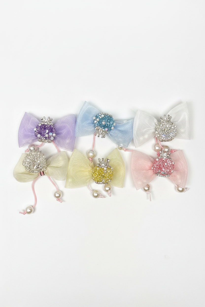 (204) fancy bow (bead set of 6)
