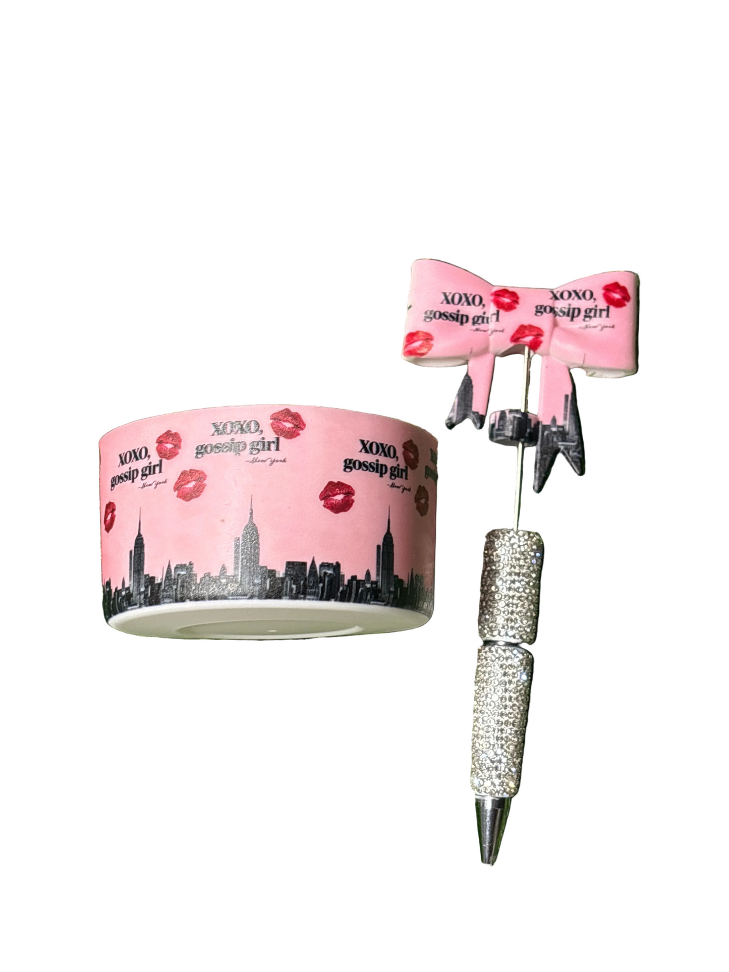 Xoxo gossip girls straw topper pen set