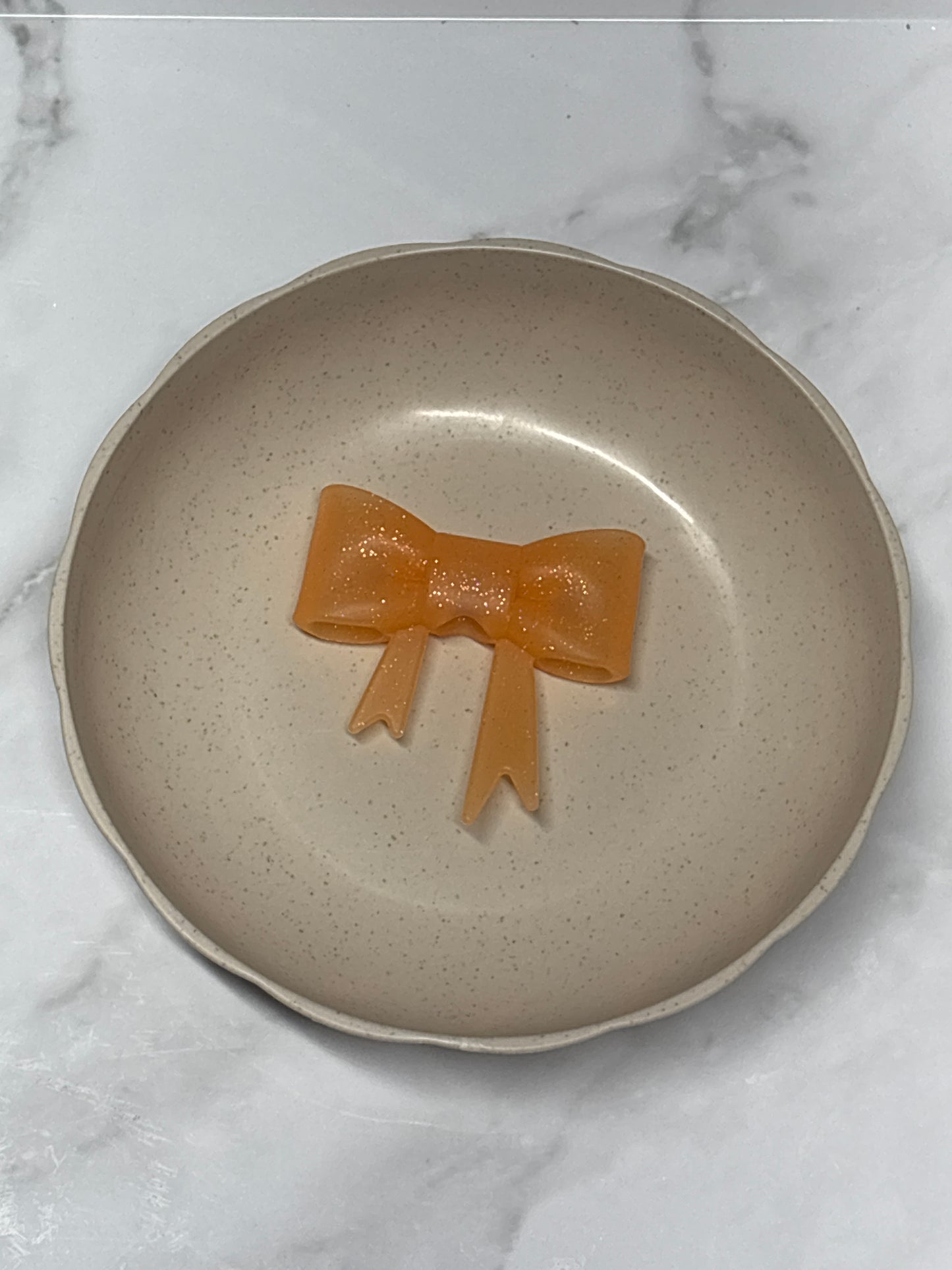 Orange glitter straw topper bow #i 2