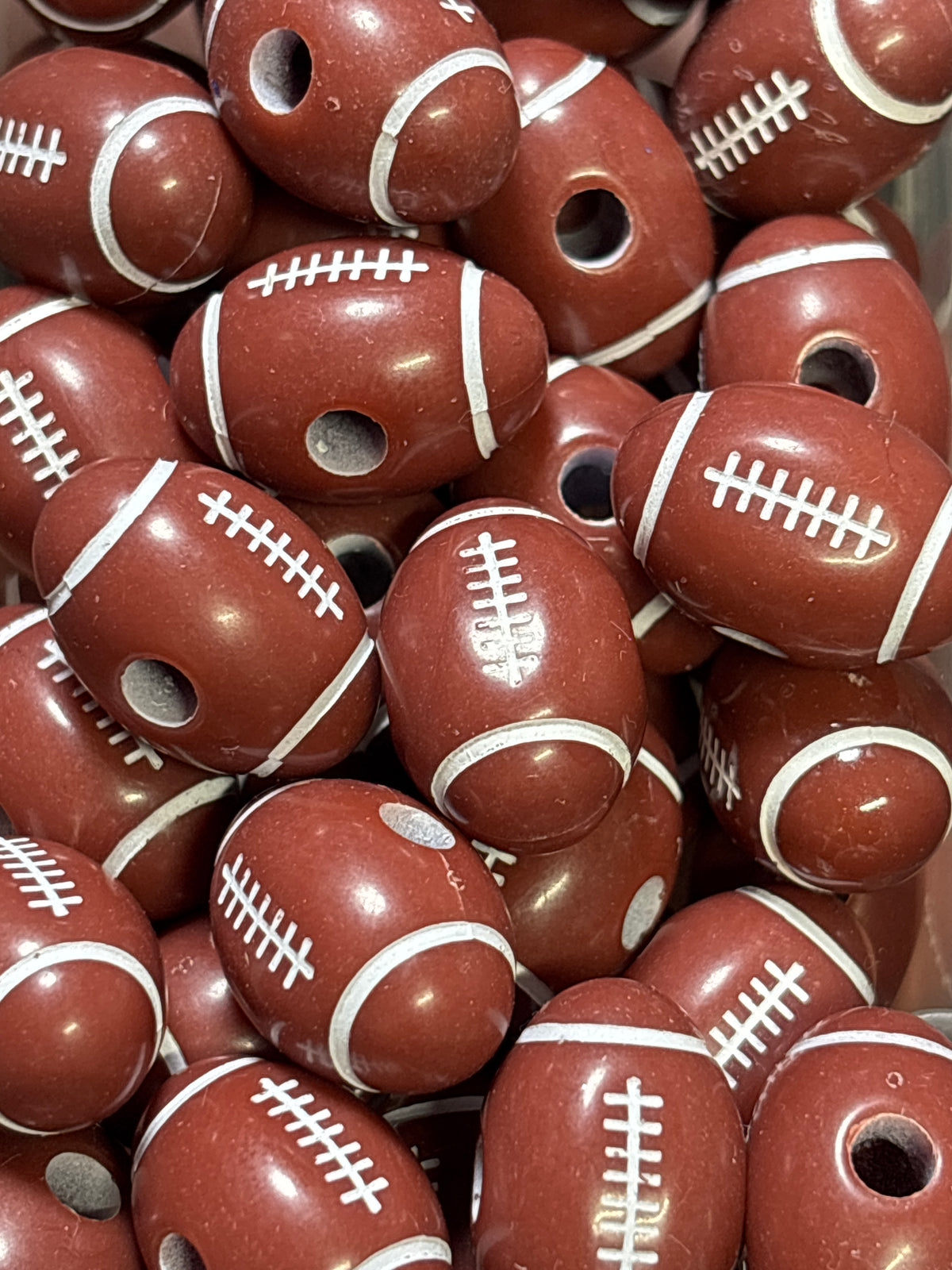Football wood bead #71