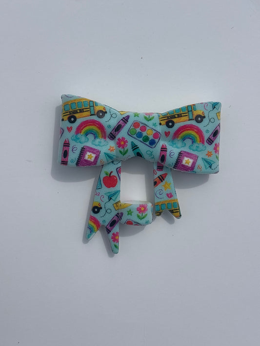 School straw topper bow #129
