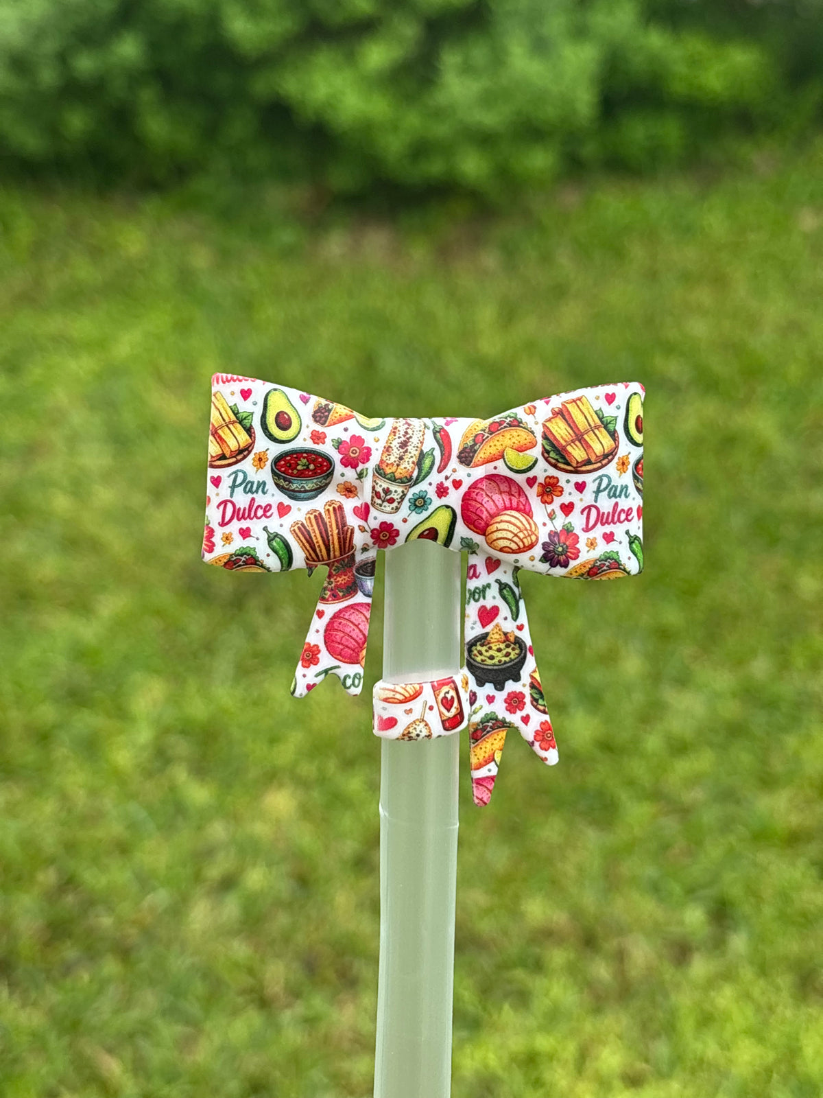 LD exclusive Pan dulce / Mexico fav food straw topper bow #905