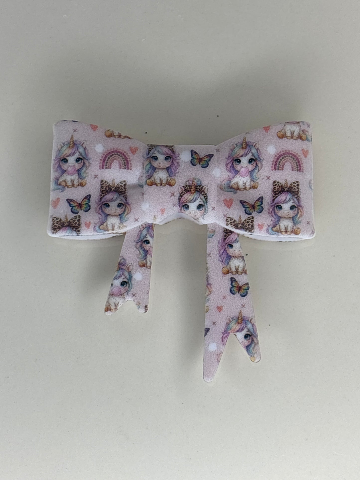 Pink, unicorn straw topper bow #97