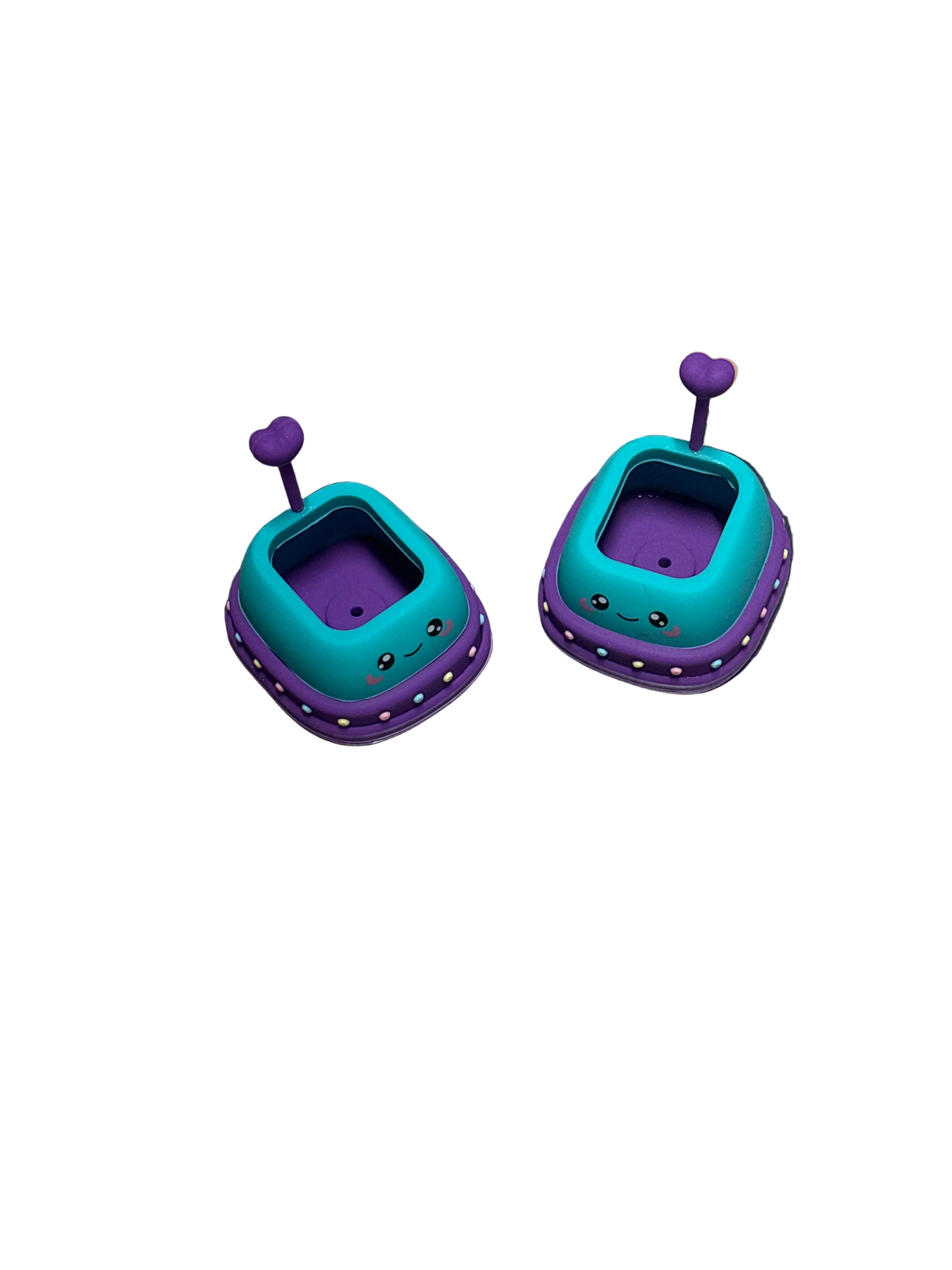 Purple & teal bumper car silicone focal