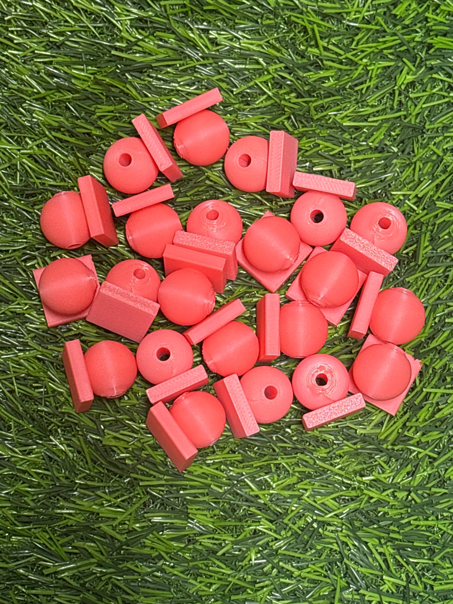(214)3d printed Pink  Bead with Flat-Back Attachment for Acrylic