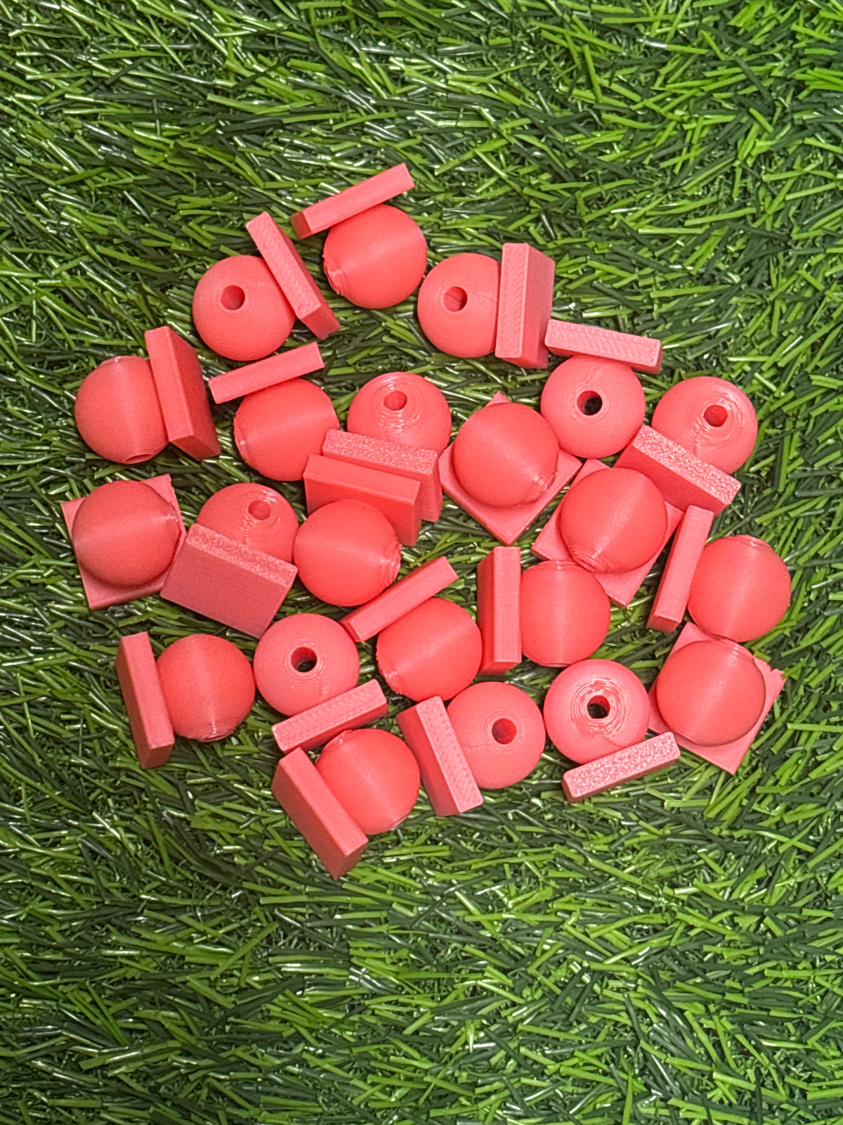 (214)3d printed Pink  Bead with Flat-Back Attachment for Acrylic