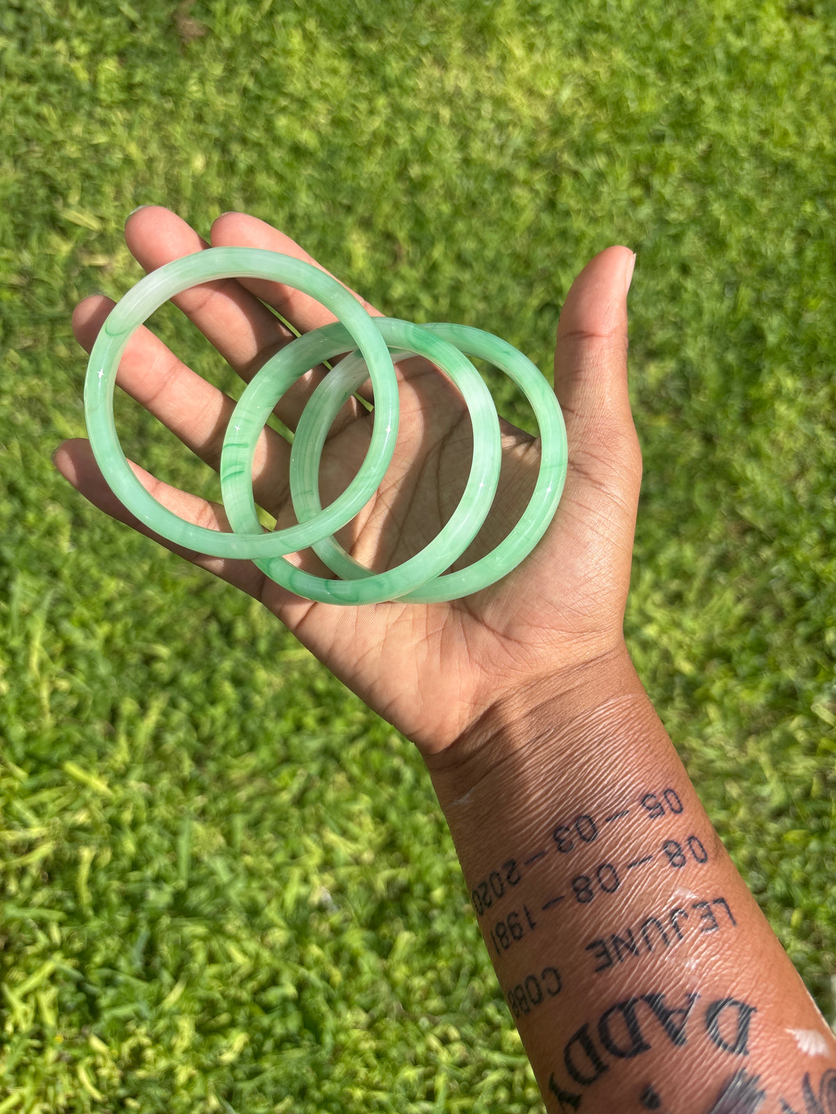 Light green  Jade Glass Bangle