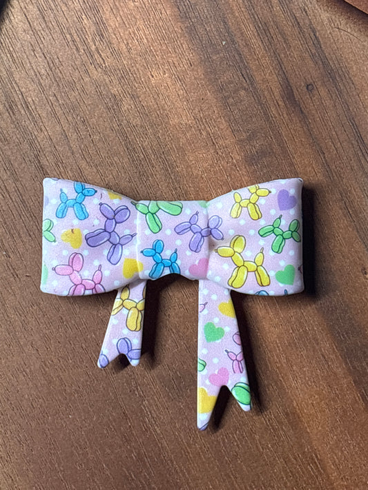 Colorful balloon dog silicone bow