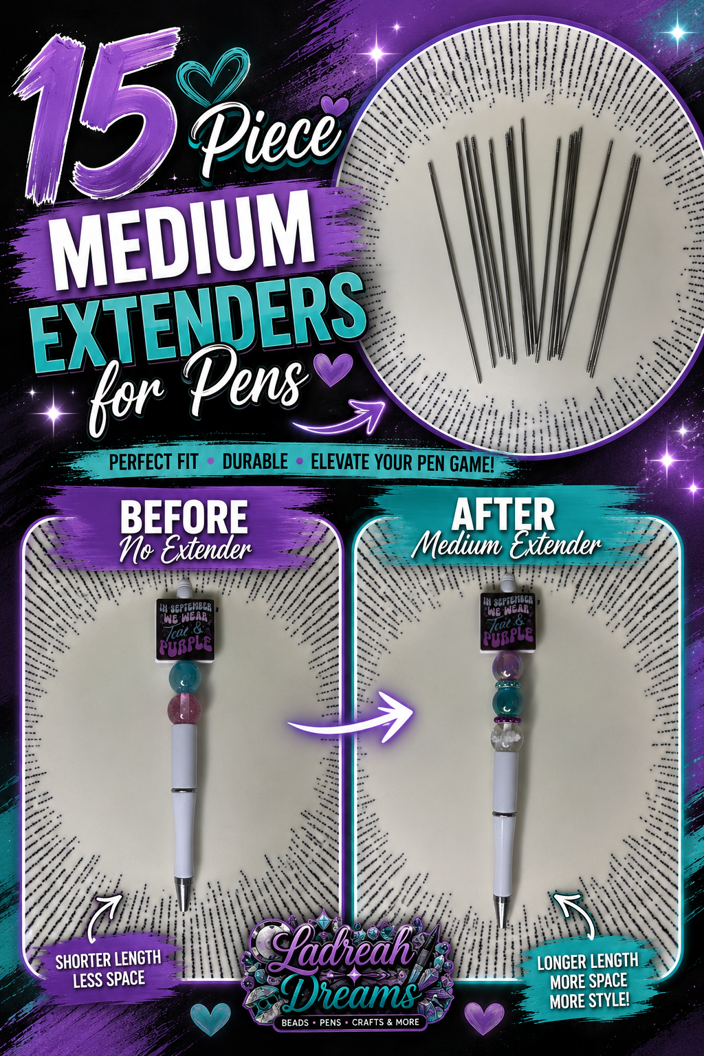 15 pc medium extender for pens