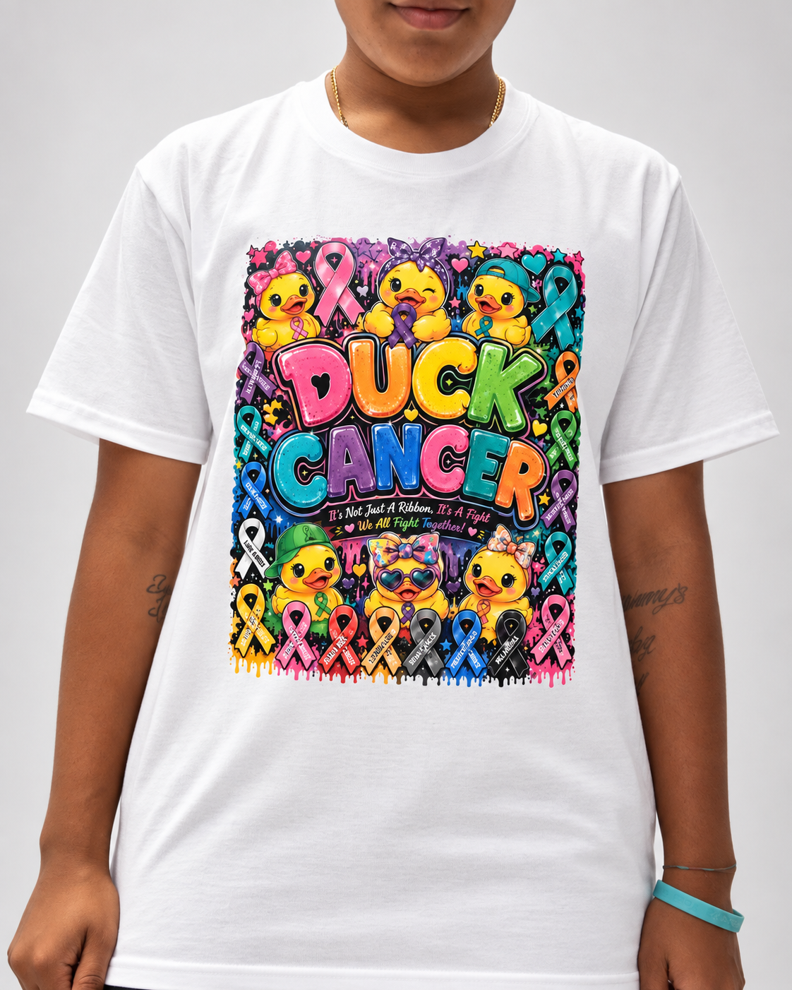(LD exclusives) Duck cancer white T-Shirt