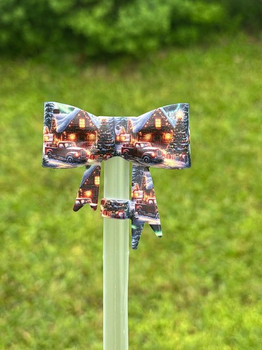 LD exclusive Christmas  straw topper bow #901