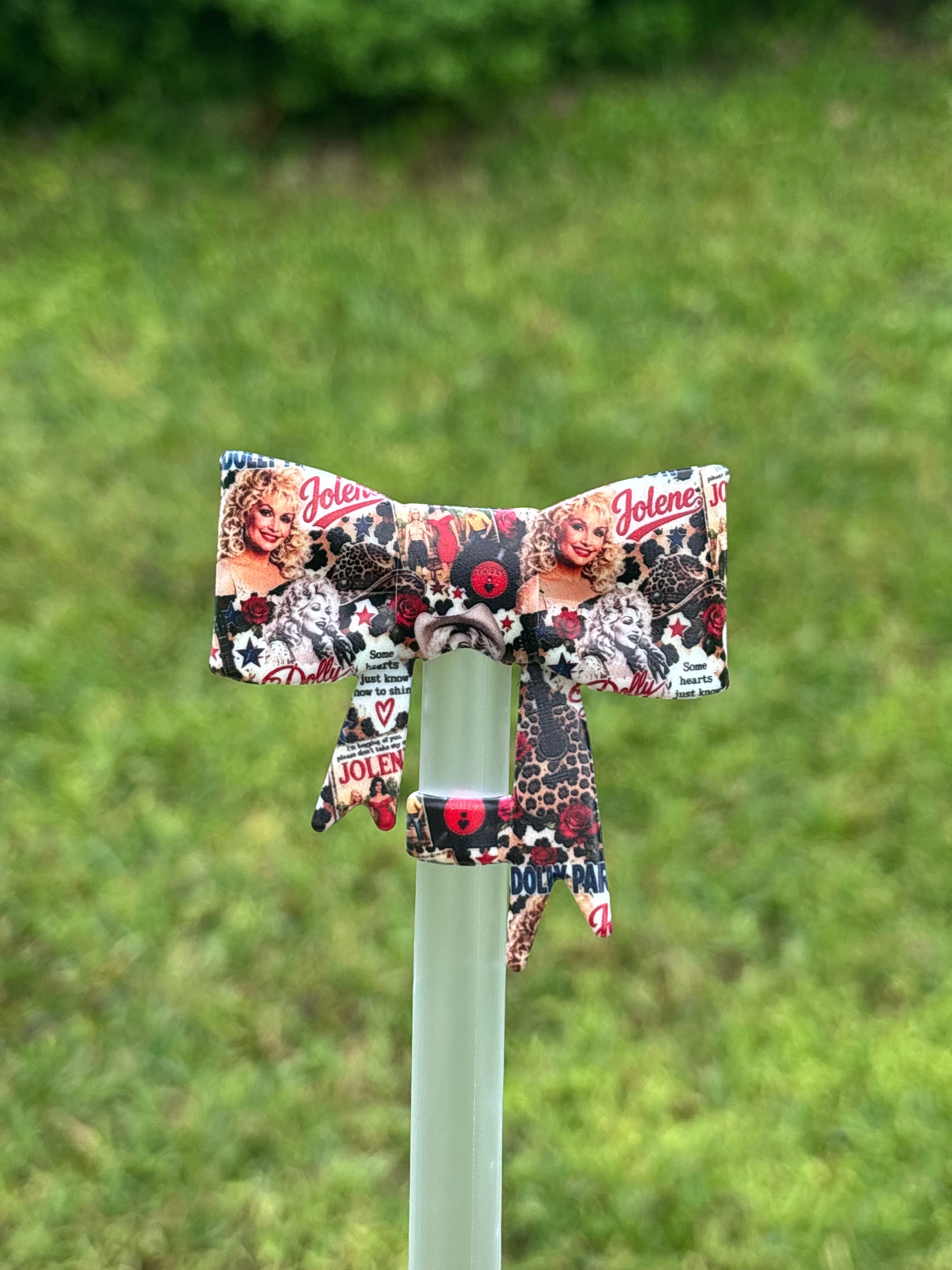 (LD + North) exclusive Jolene Dolly straw topper bow #911