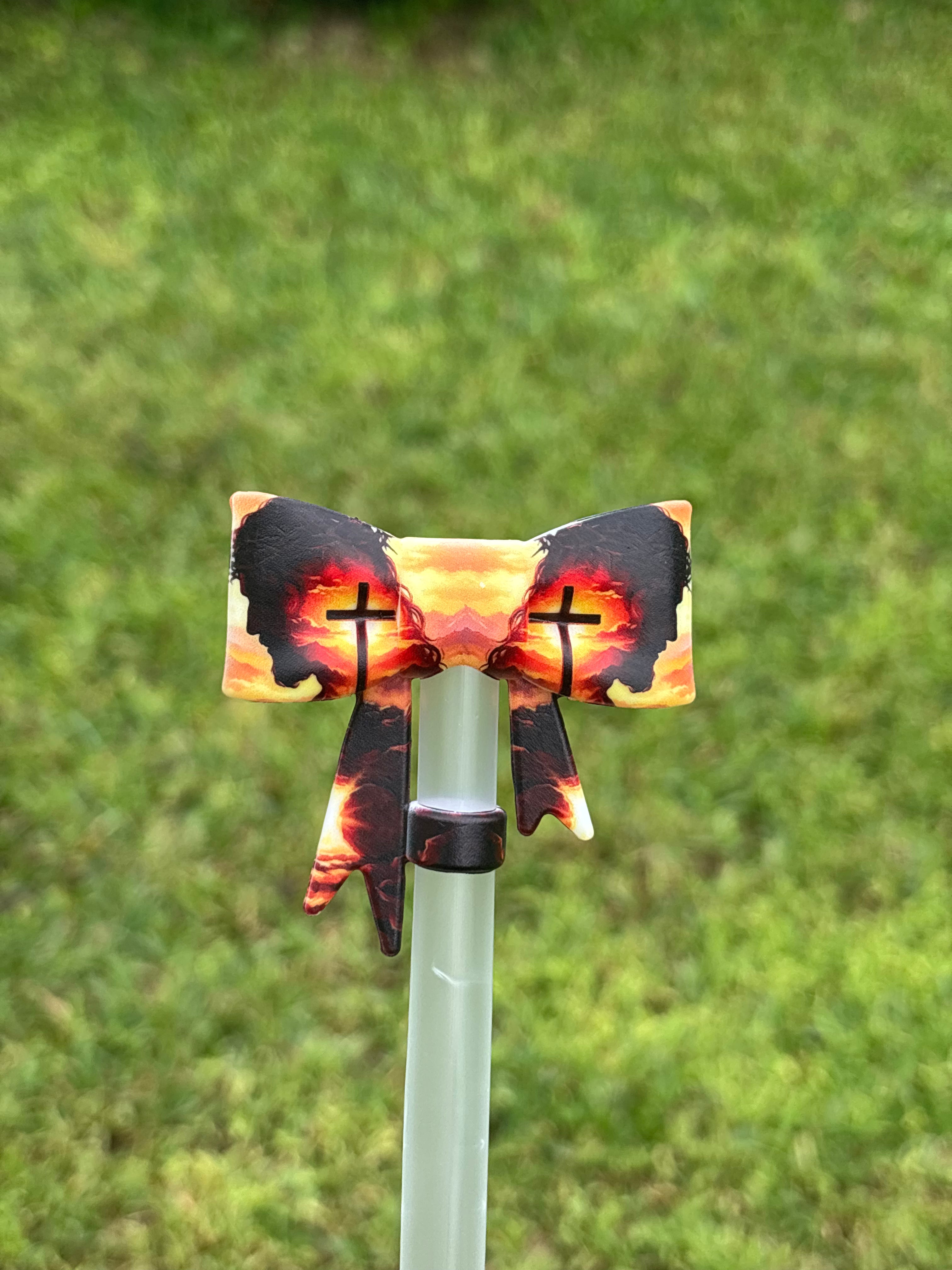 LD exclusive Jesus & The sunset straw topper bow #34