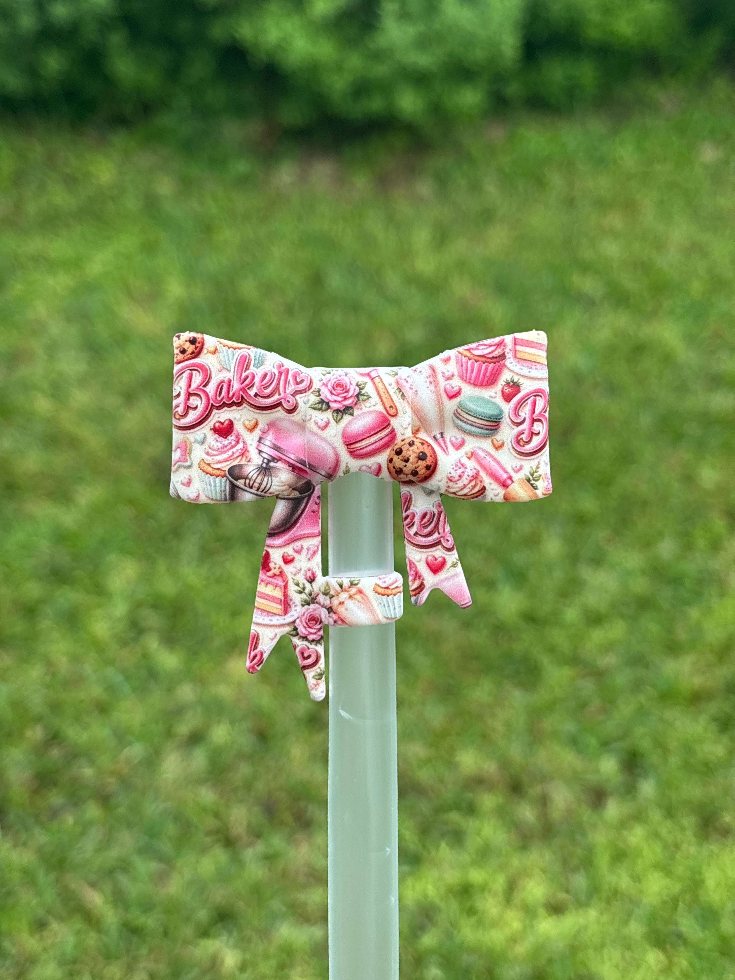 LD exclusive Baker straw topper bow #126