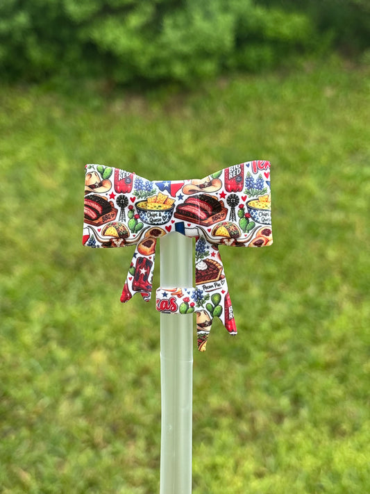 LD exclusive Texas straw topper bow #145