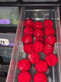 Red leopard mat  16mm fuzzy bead #213