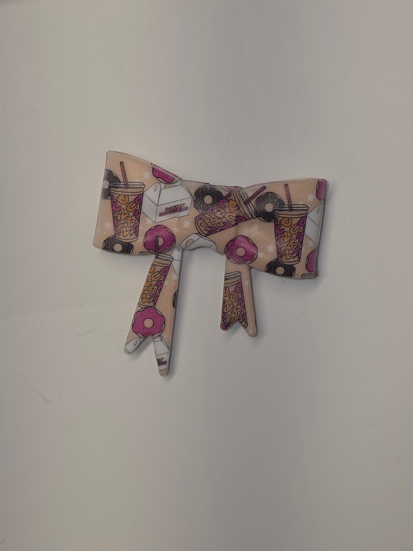 Pink Dunkin’ Donuts straw topper bow #500