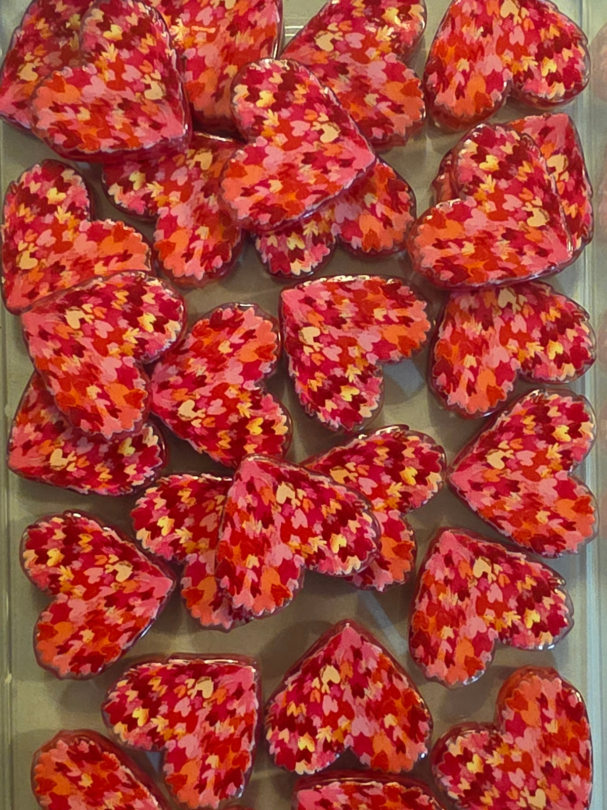 Red hearts acrylic focal #220