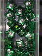 Green snowman heart acrylic bead #207