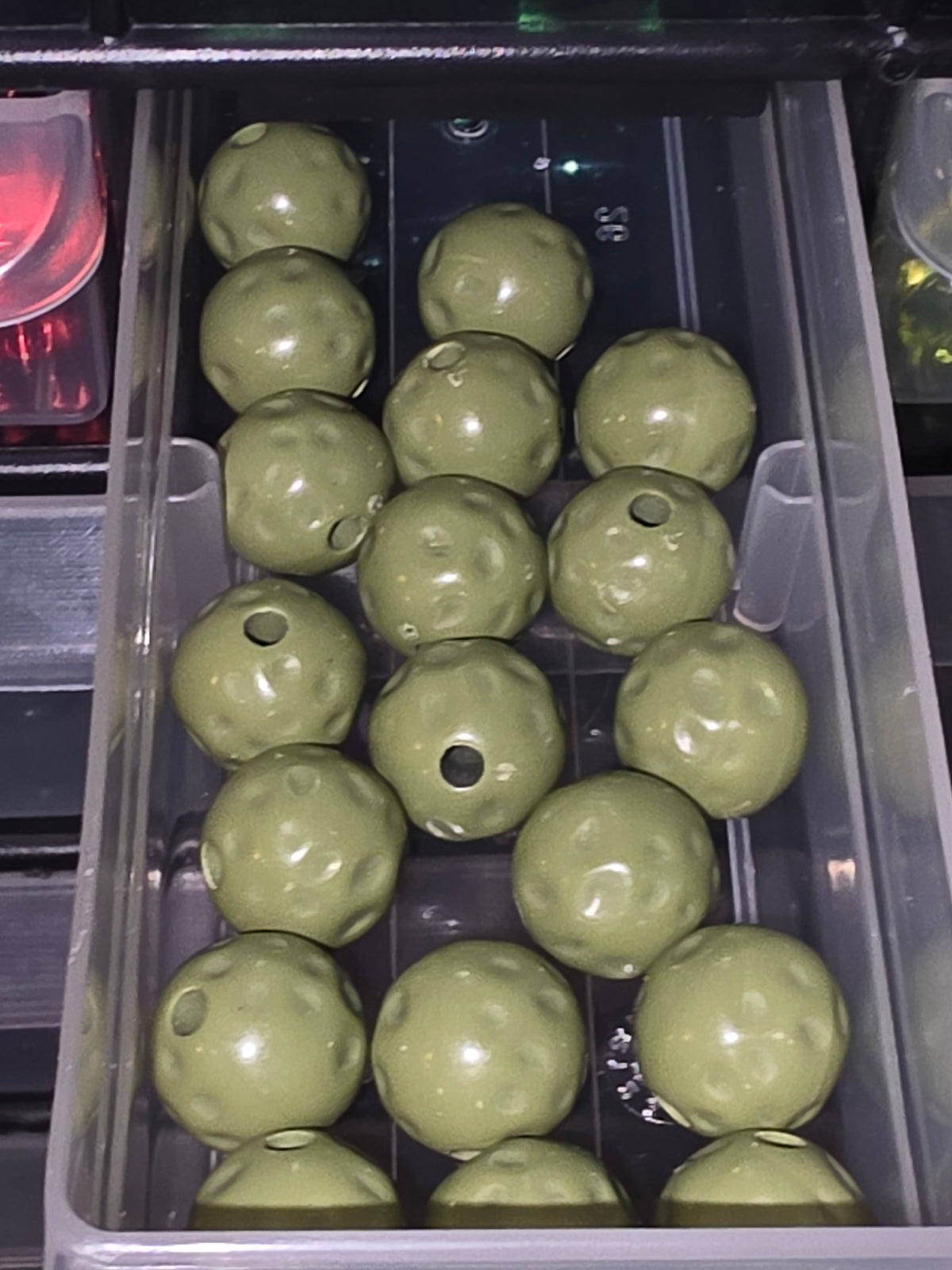 Mud green 16mm acrylic bead #215