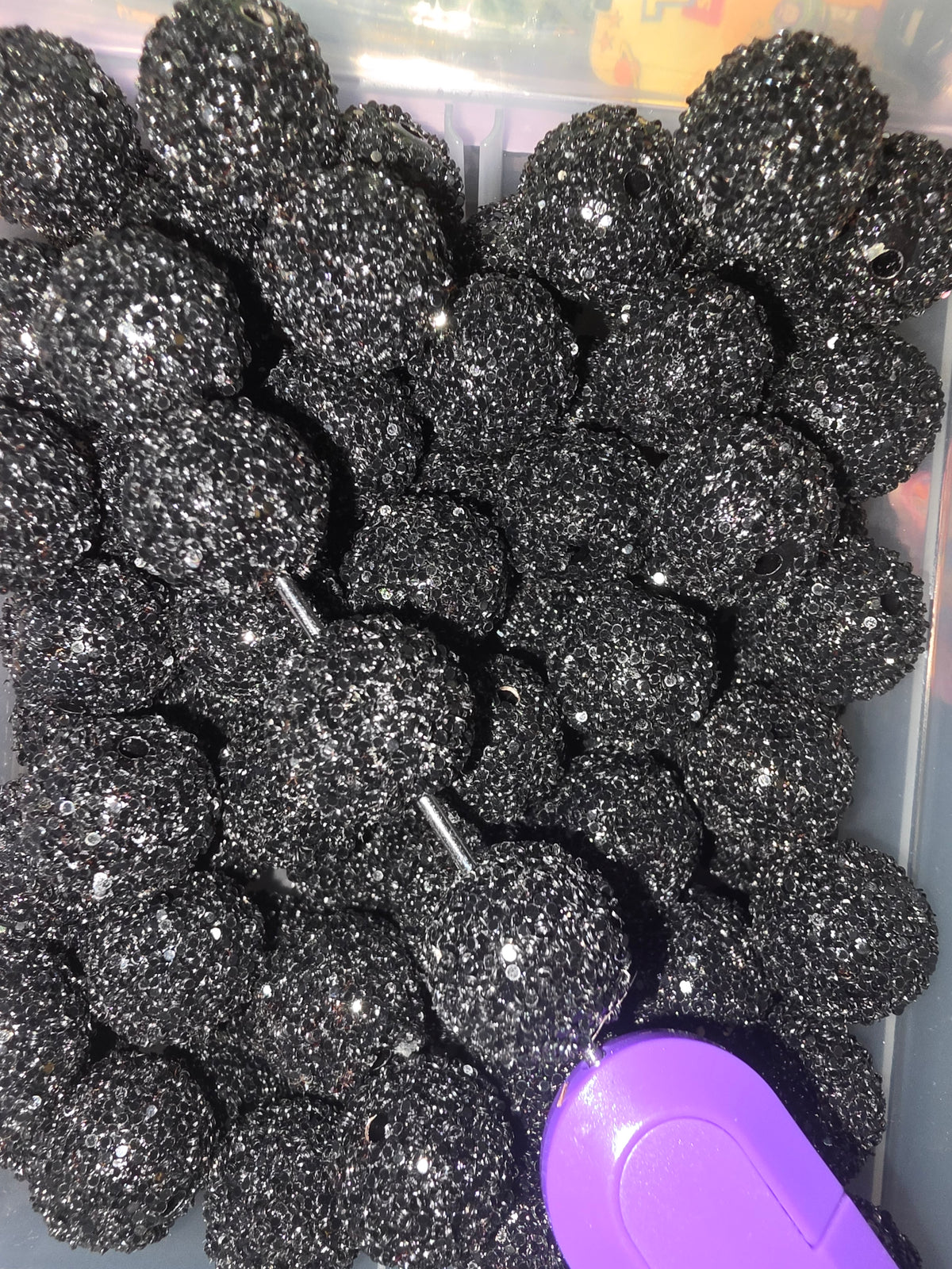 Black sugar 20  mm acrylic bead #274