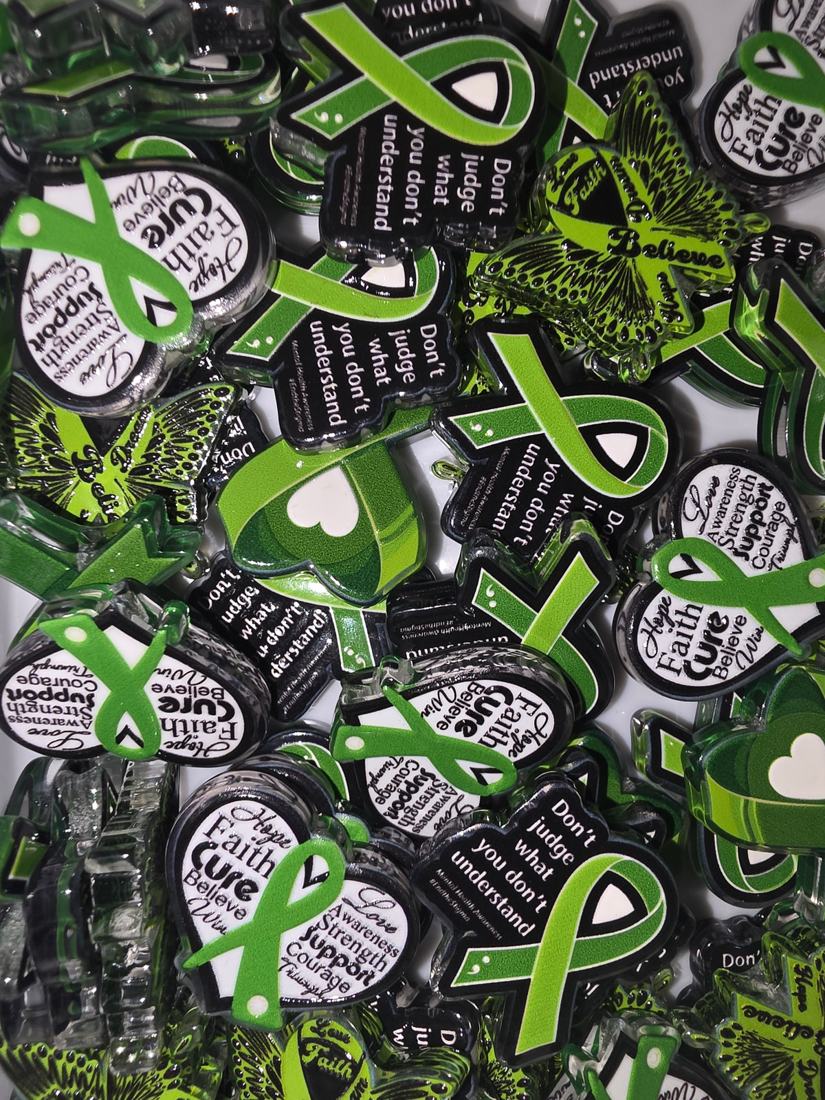 (Random pick) Green awareness acrylic focal #311