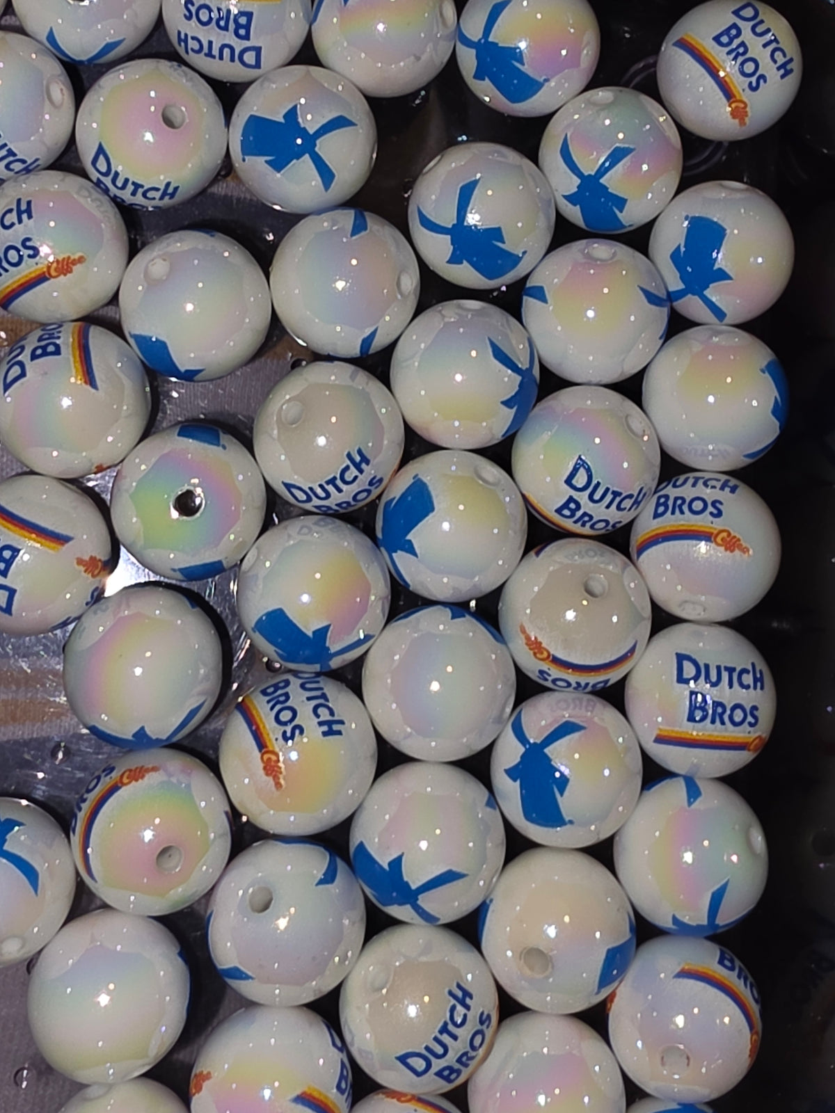 Random pick Arylic bead dutch bros 16 mm #79
