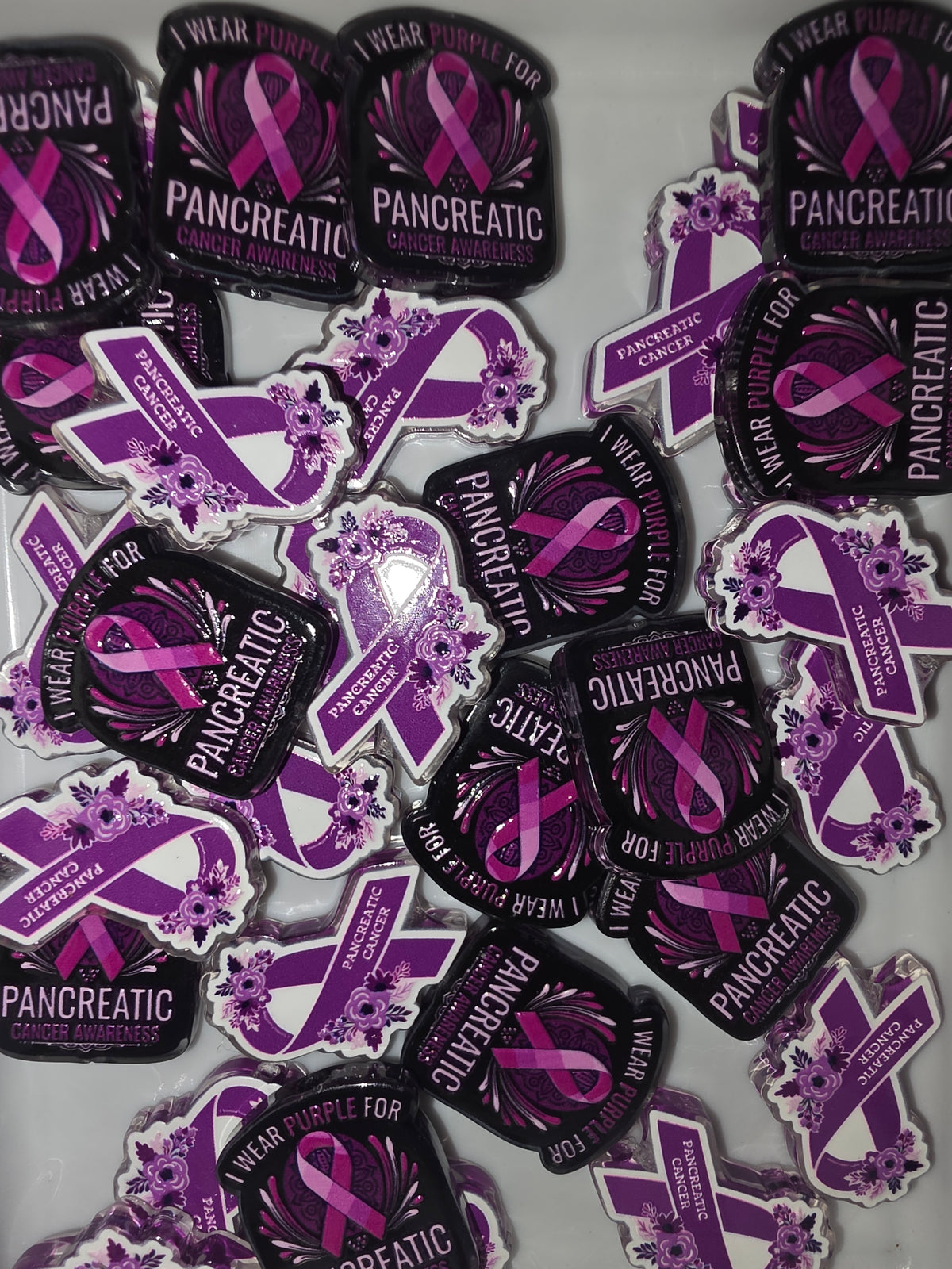 (Random pick) purple awareness (pancreatic ) acrylic focal #313