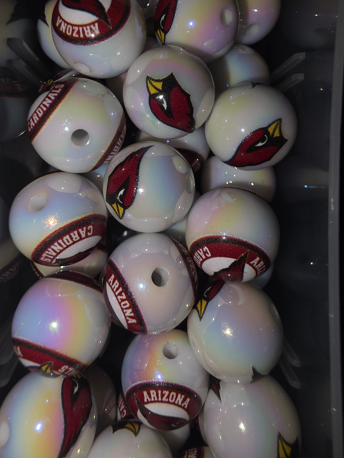 Random pick Arizona Cardinals 16mm acrylic bead #180