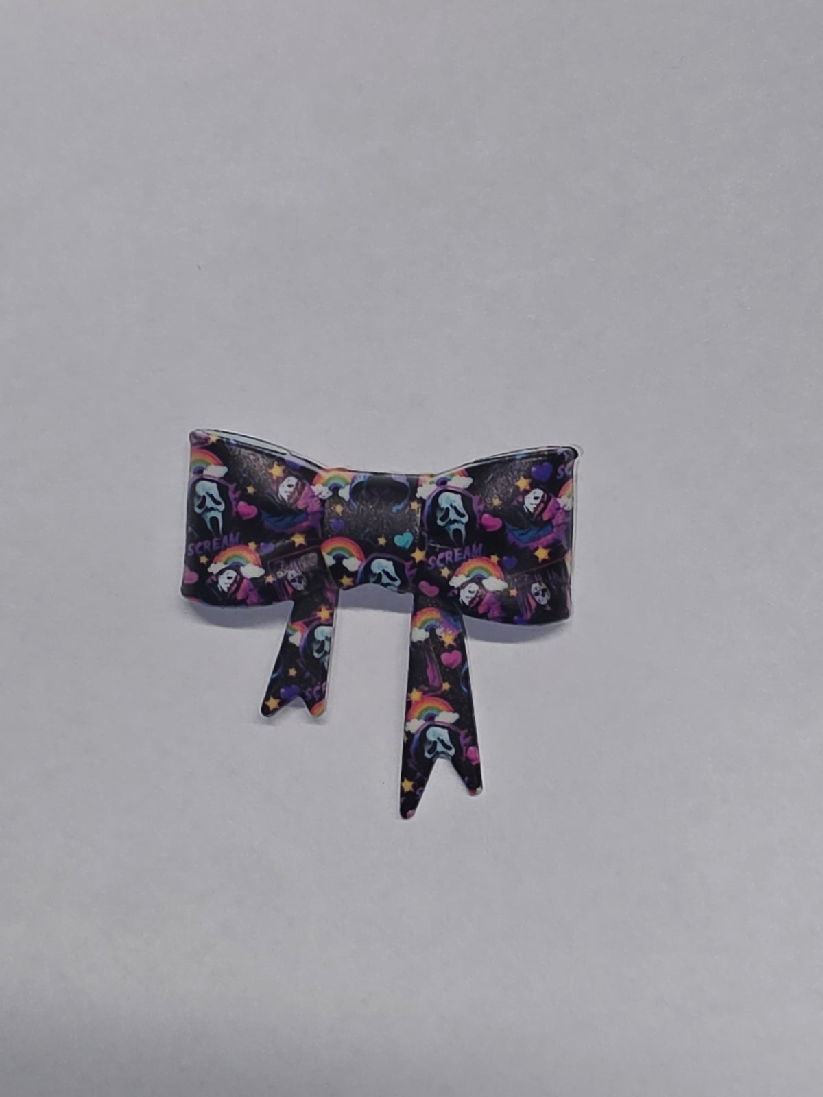 Colorful ghost face straw topper bow #Q