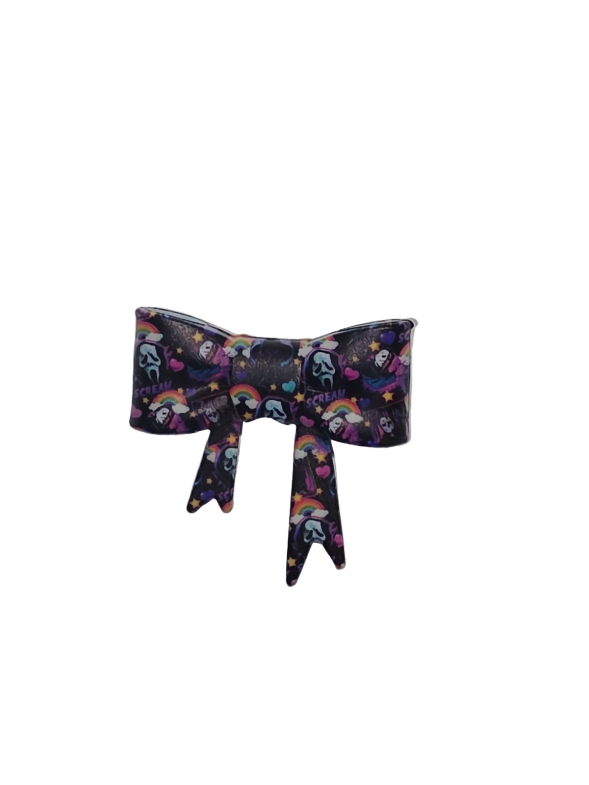 Colorful ghost face straw topper bow #Q