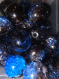 Blue and black 16  mm acrylic bead #260