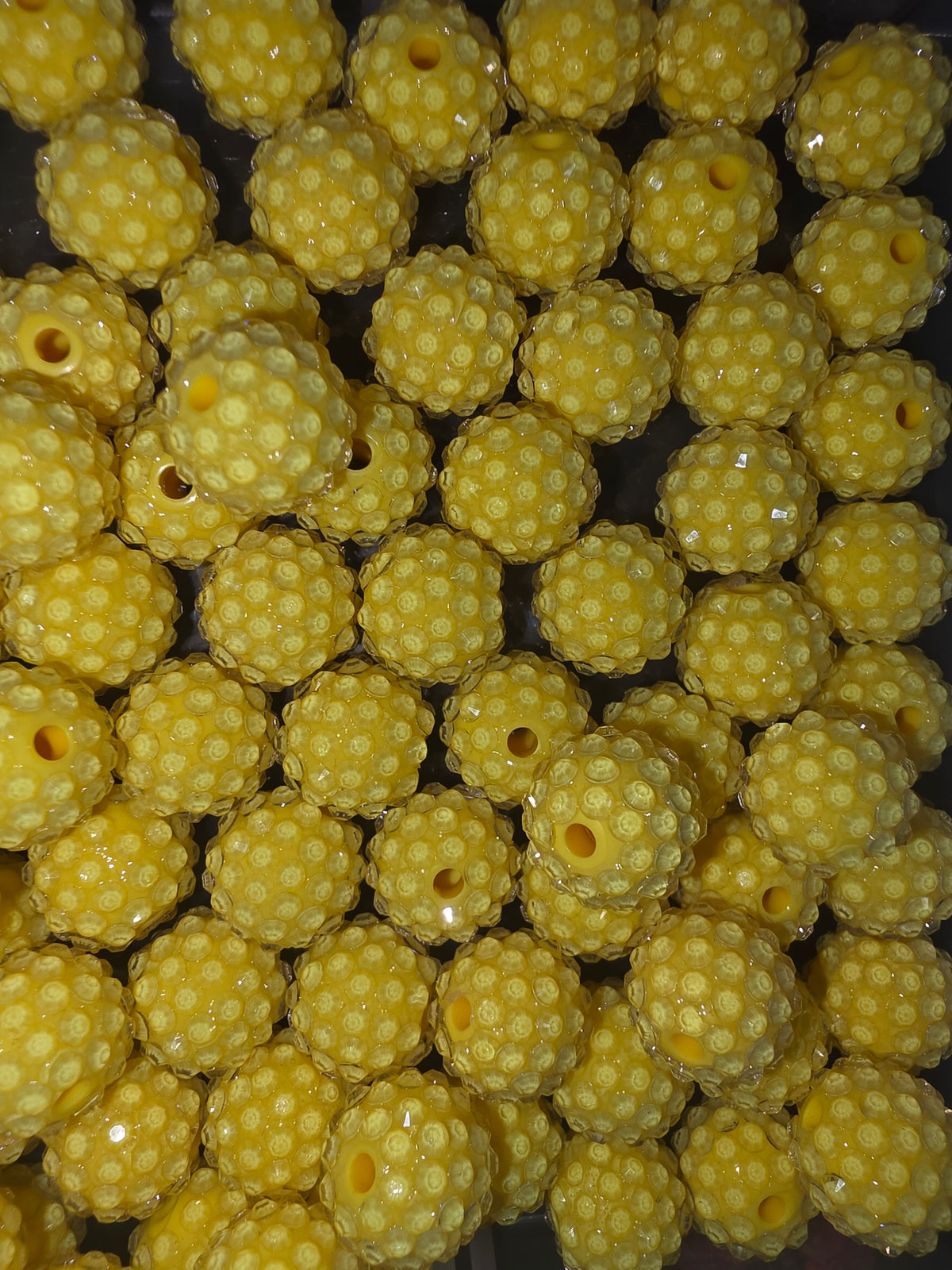 yellow rinestone 16  mm acrylic bead #266