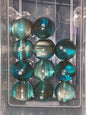 Blue gold  acrylic bead #206