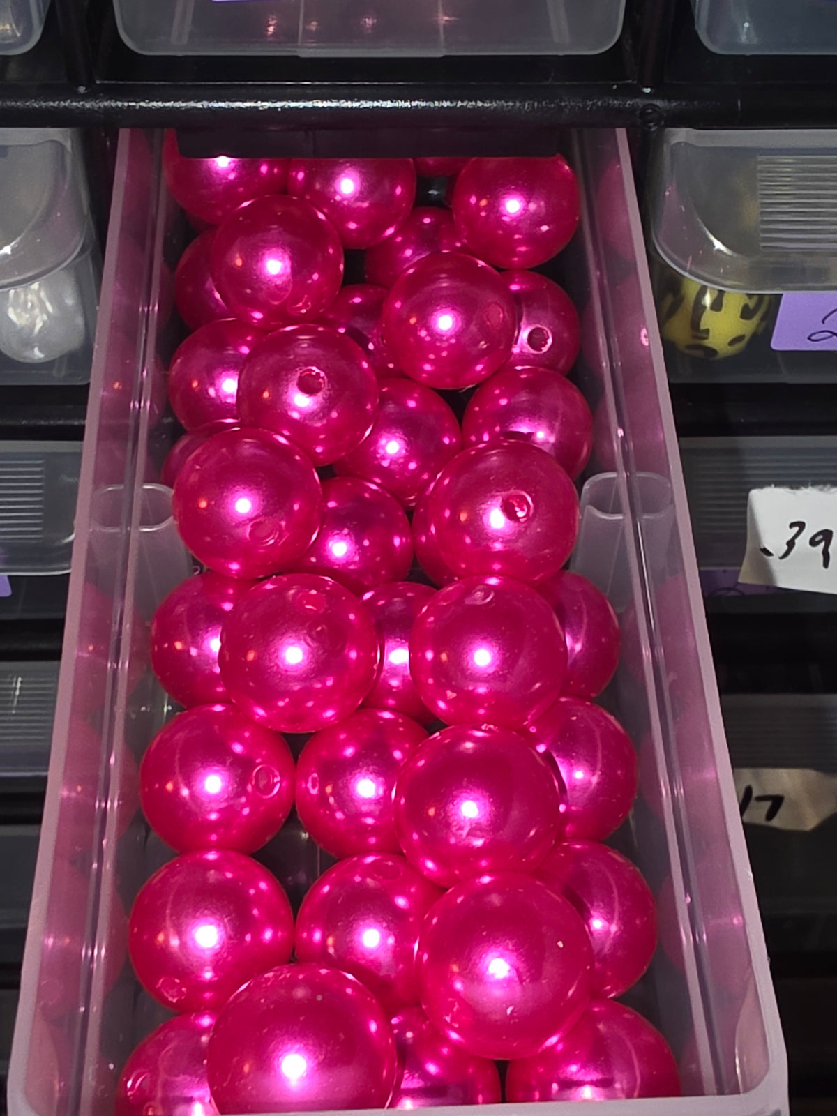Pink 16 acrylic bead #203