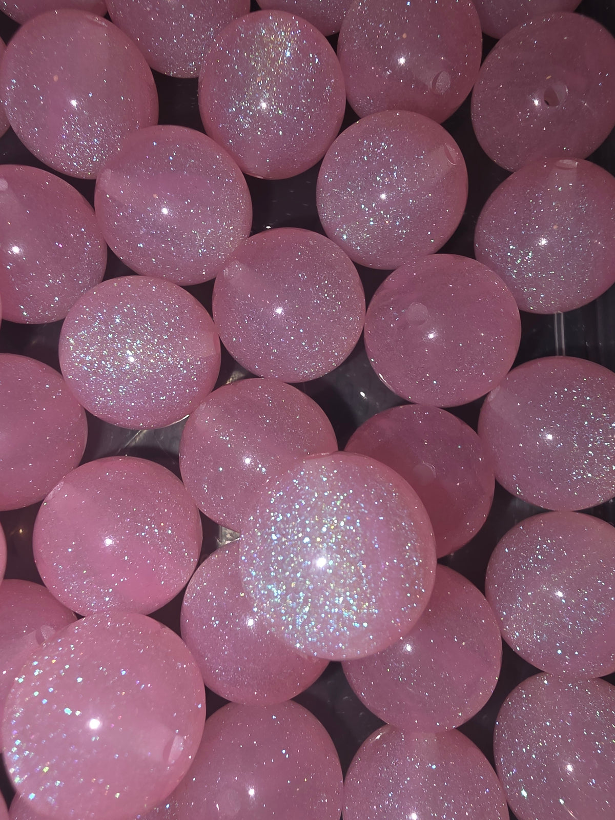 Pink shimmering 20  mm acrylic bead #268