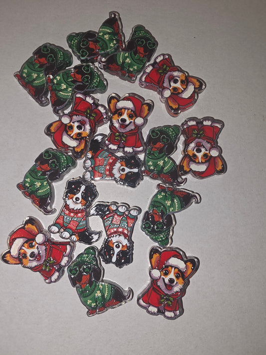 (RANDOM PICK Christmas Dog arylic focal #178 )