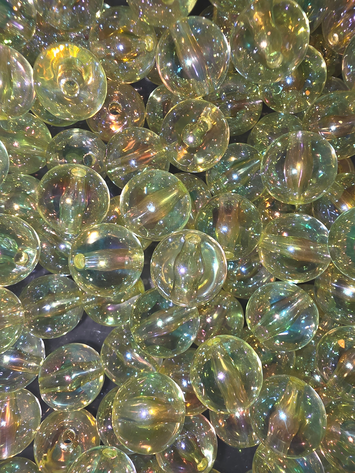 Yellow  16 mm acrylic bead #271