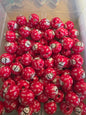 Red snowflakes snowman acrylic 16 mm bead #35