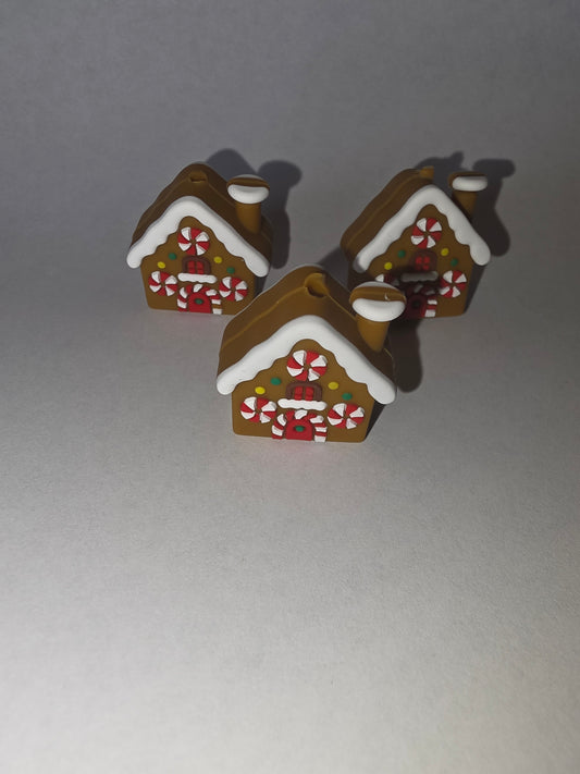 Gingerbread house silicone focal #318